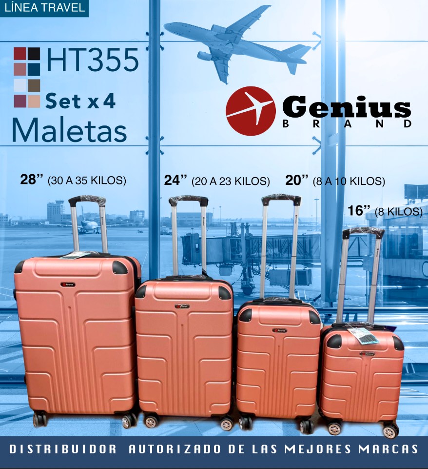 delincuencia mero Elástico Set x 4 Maletas – Genius HT355 – Bag Store Perú